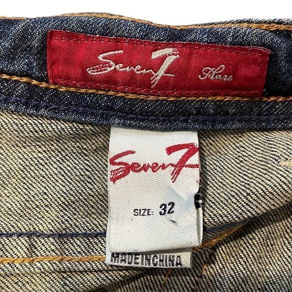 Seven7 Y2K Classic Distressed Low Rise Boot Cut Denim Jeans — SZ 32,‎ Runs SZ 8 - Picture 10 of 12